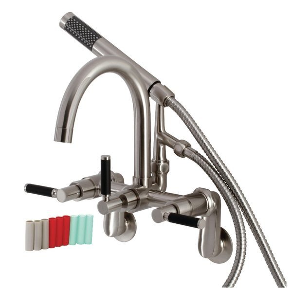 AE8158DKL 7-Inch Adjustable Wall Mount Clawfoot Tub Faucet, Brushed Nickel, Aqua Vintage, Mfr#: AE8158DKL